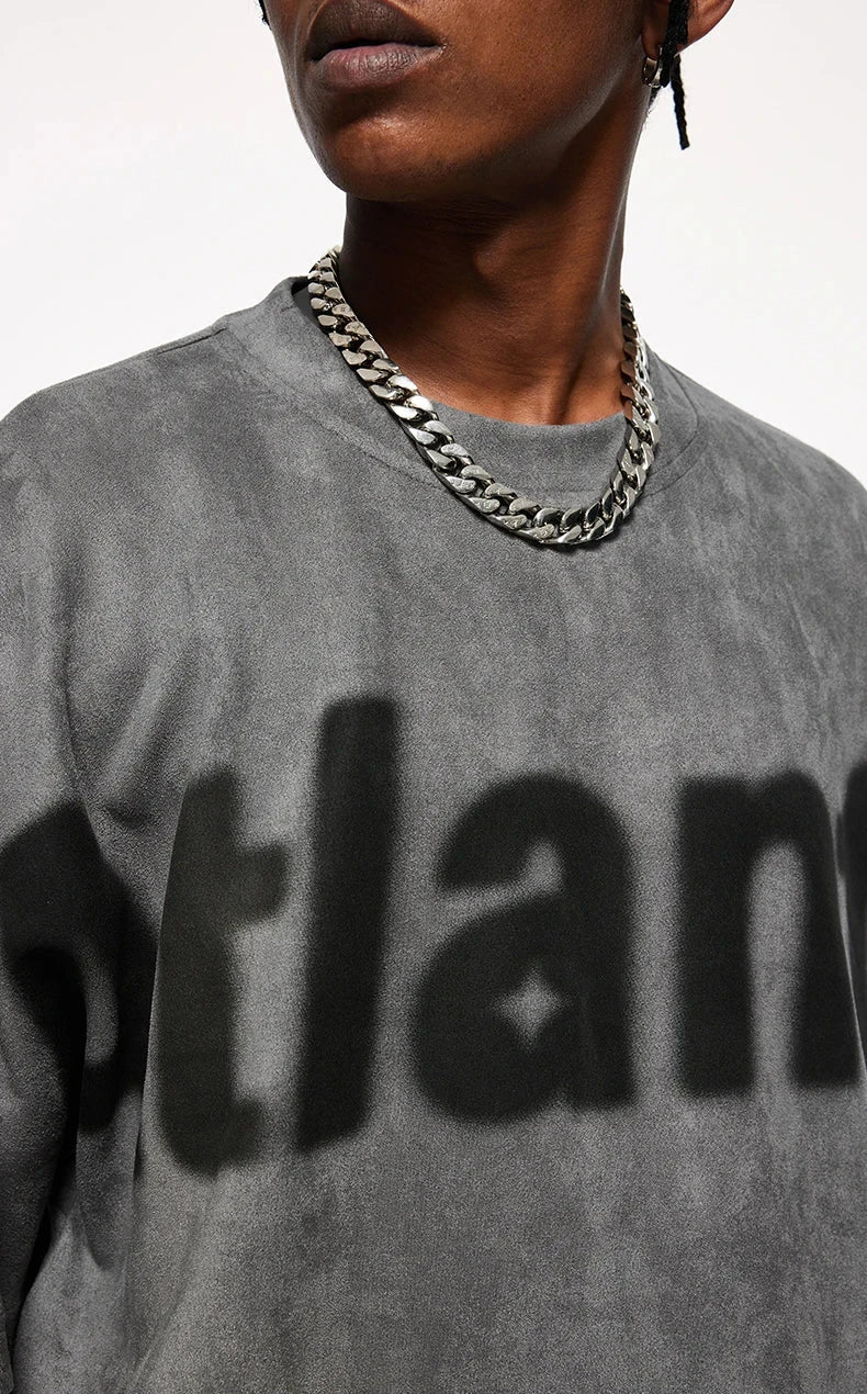 "Atlantis" Suede Oversized Tee