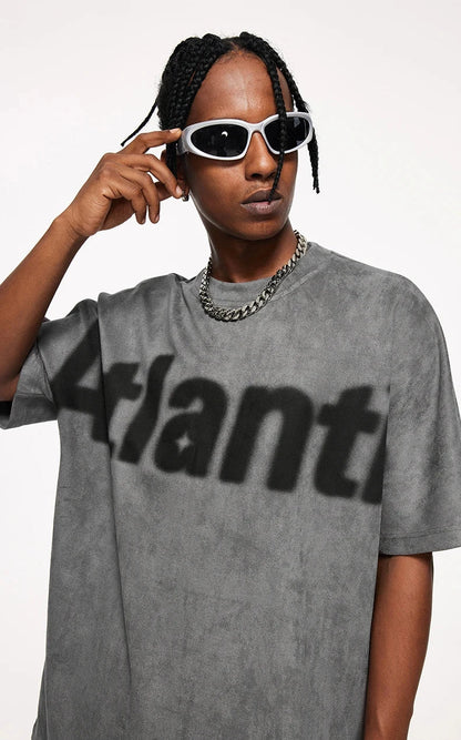 "Atlantis" Suede Oversized Tee