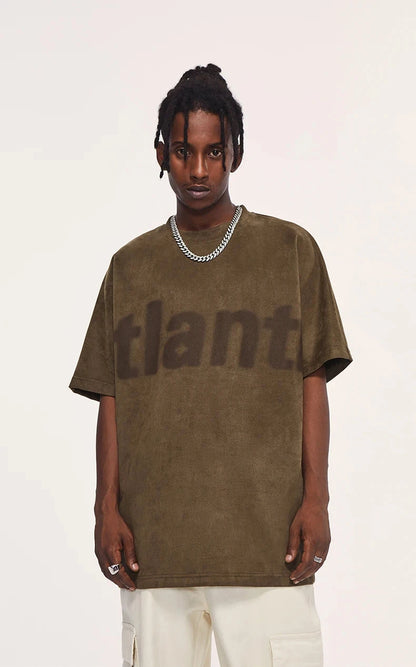 "Atlantis" Suede Oversized Tee