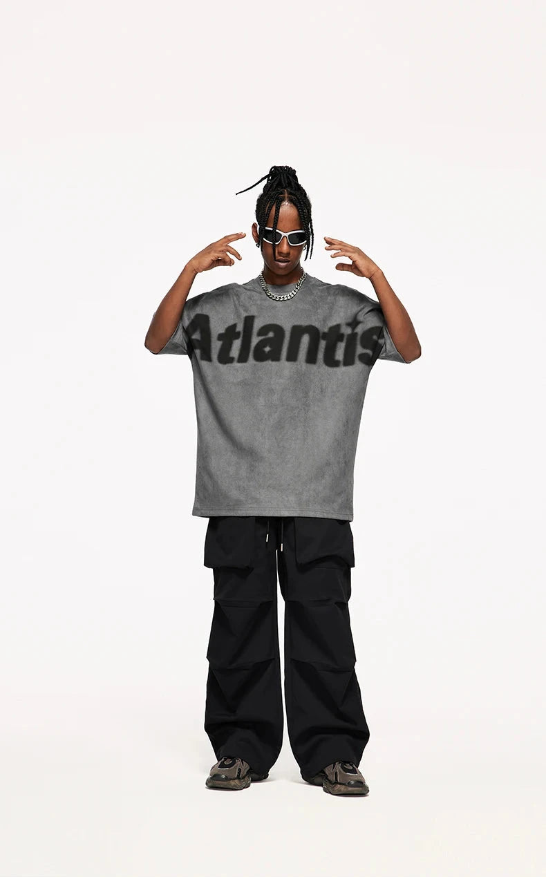 "Atlantis" Suede Oversized Tee