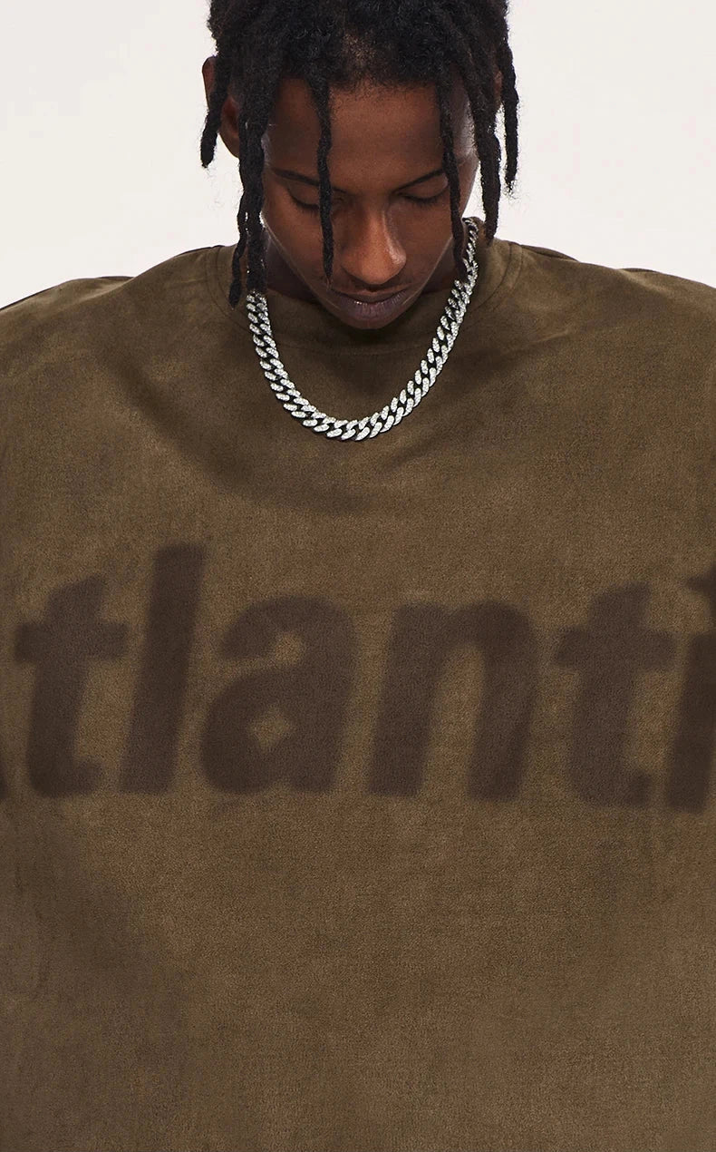 "Atlantis" Suede Oversized Tee