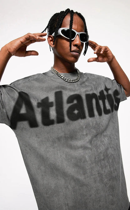 "Atlantis" Suede Oversized Tee