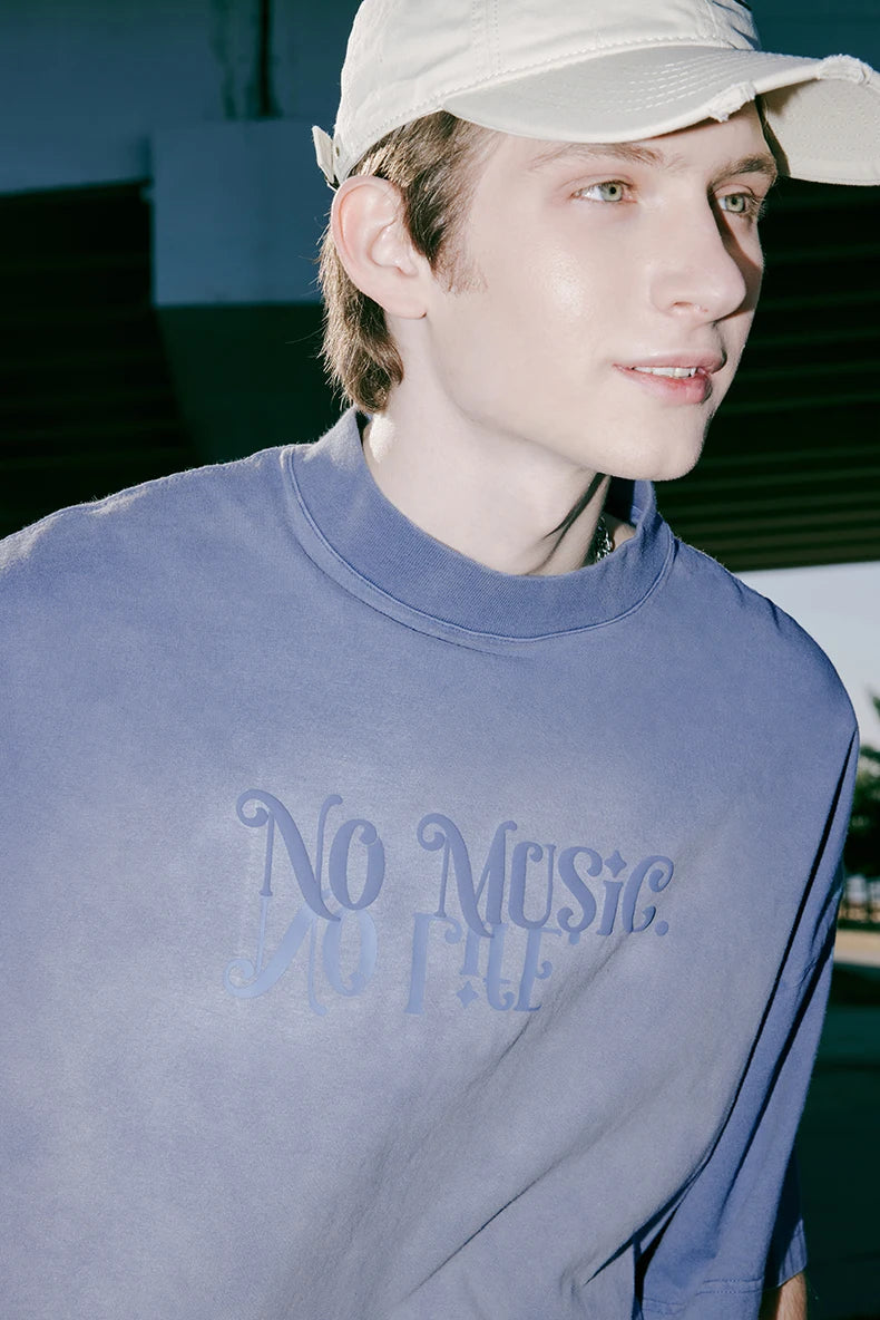 "No Music" Tie Dyed Oversized Tee