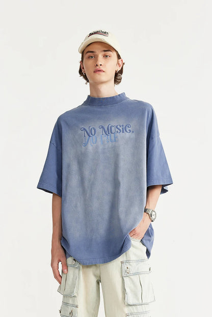 "No Music" Tie Dyed Oversized Tee