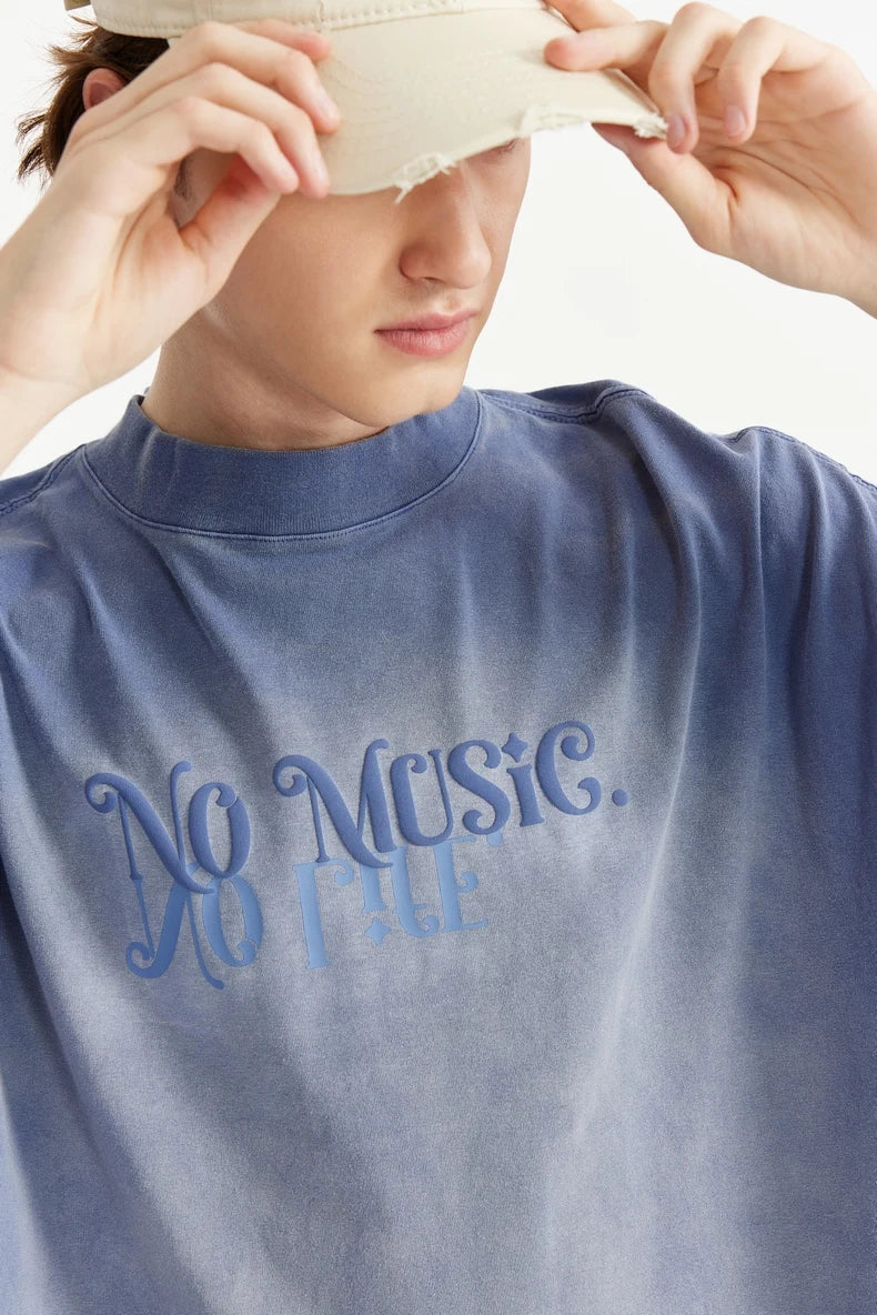 "No Music" Tie Dyed Oversized Tee