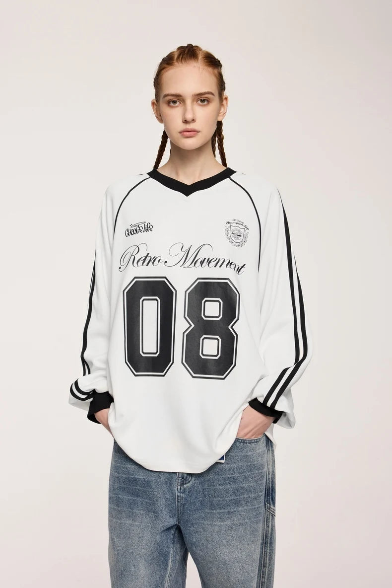 "08" Football Jersey Sweater