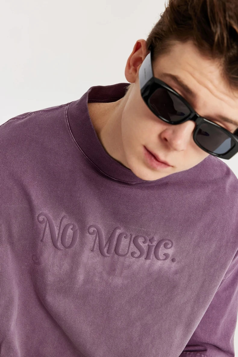 "No Music" Tie Dyed Oversized Tee