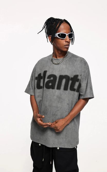 "Atlantis" Suede Oversized Tee