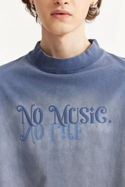 "No Music" Tie Dyed Oversized Tee